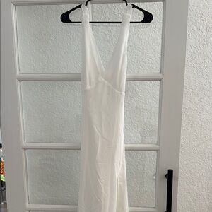 Lulu's Elegant White Maxi Dress